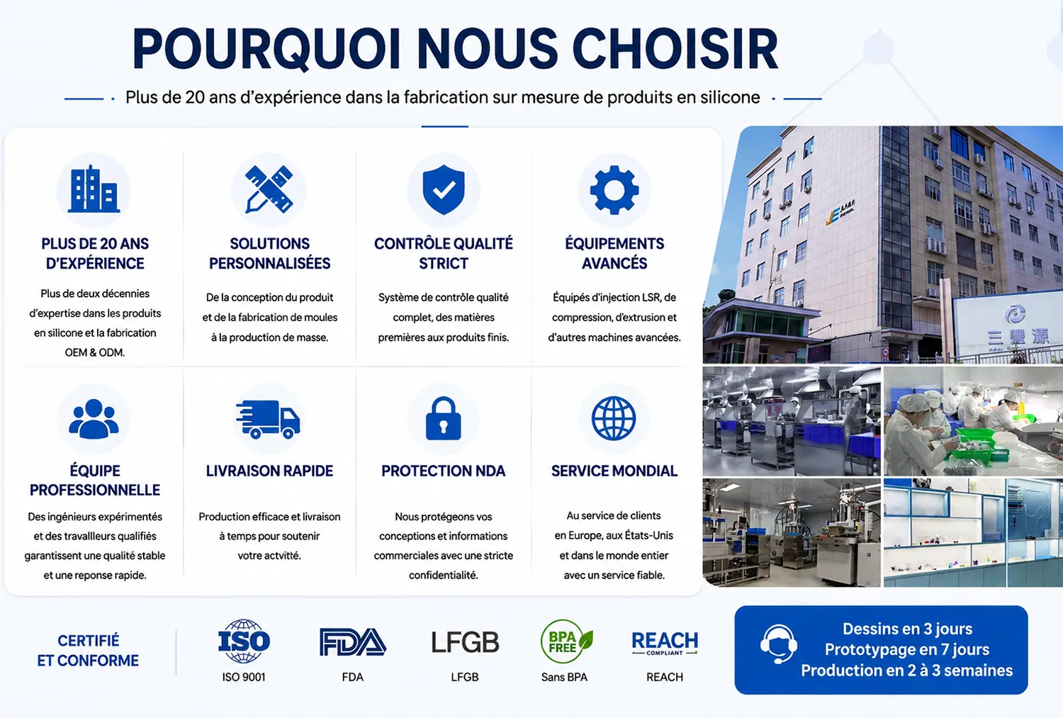 Pourquoi nous choisir pour la fabrication de moules en silicone sur mesure